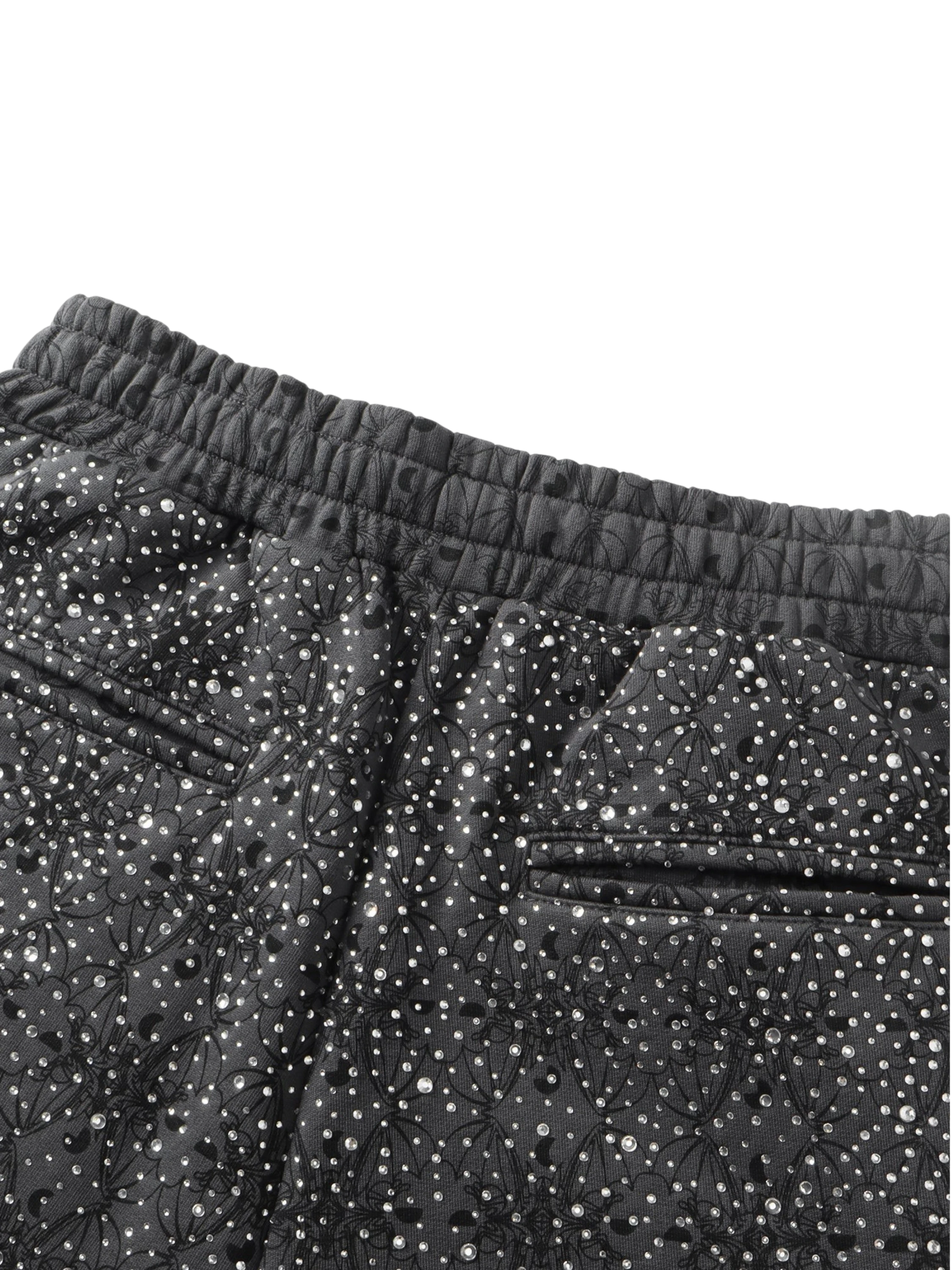 TBHNP Luminous Dawn all-over rhinestone wide-leg pants — men's streetwear pants