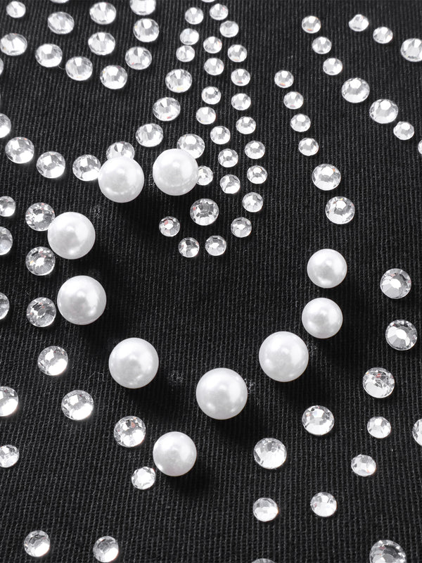 LUMINOUS DAWN PEARL RHINESTONE ZIP JACKET