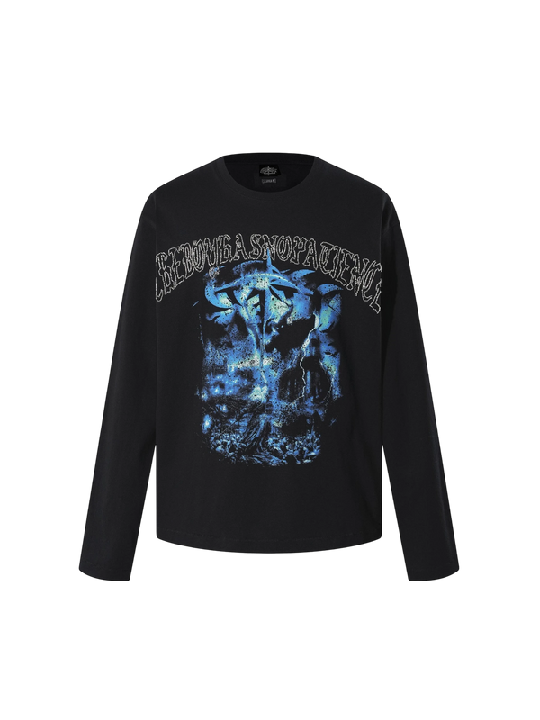 LUMINOUS DAWN DISTRESSED PRINTED L/S TEE