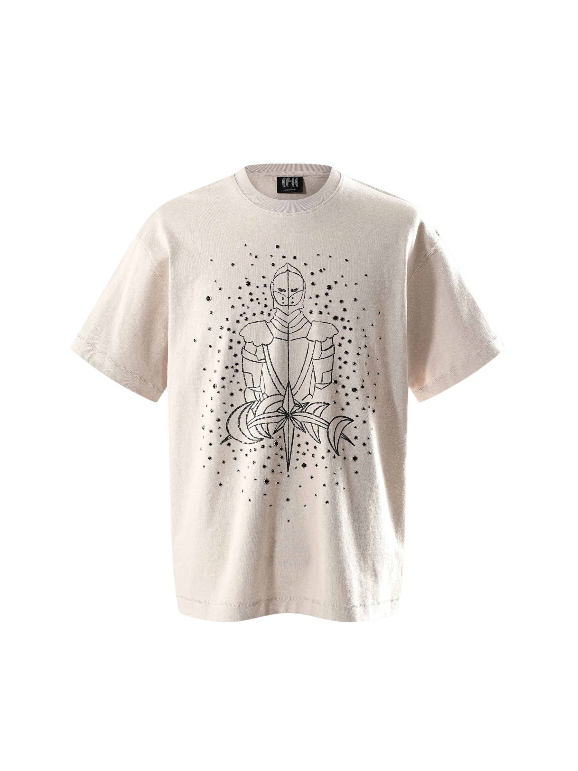 TBHNP Luminous Dawn sketch knight rhinestone t-shirt — men's streetwear graphic tee