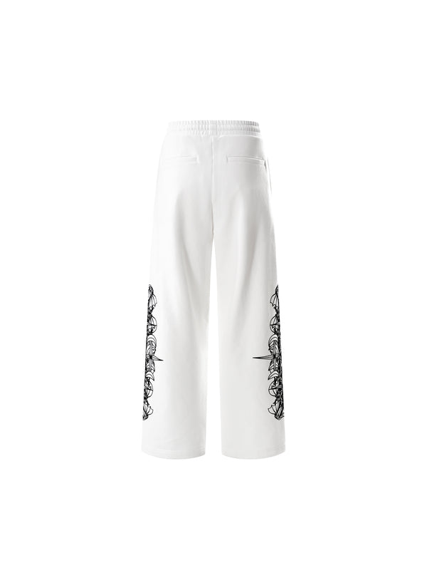 LUMINOUS DAWN ASTRAL LOGO FLOCKED PANTS
