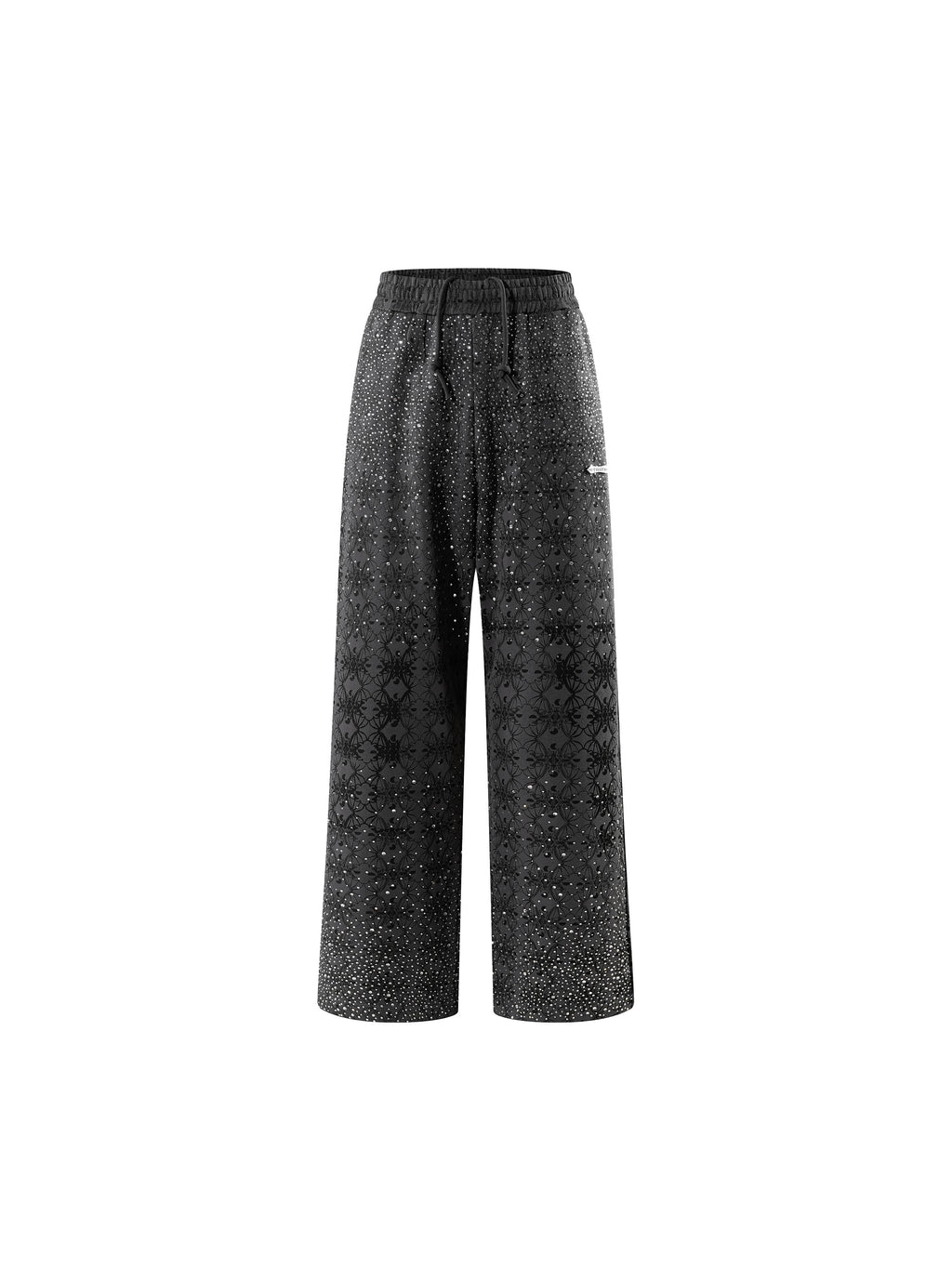 LUMINOUS DAWN DARK PATTERN RHINESTONE PANTS