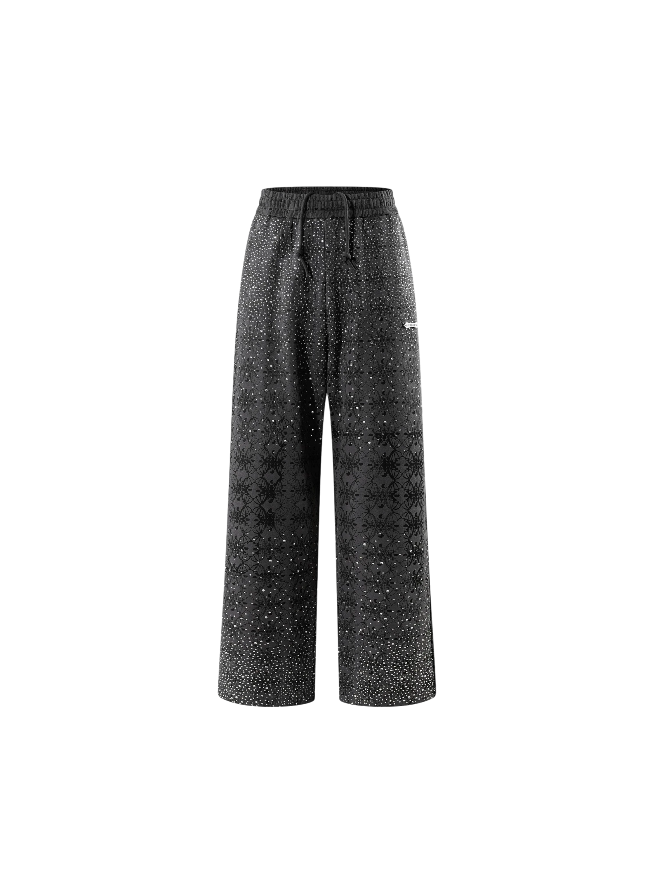 TBHNP Luminous Dawn all-over rhinestone wide-leg pants — men's streetwear pants