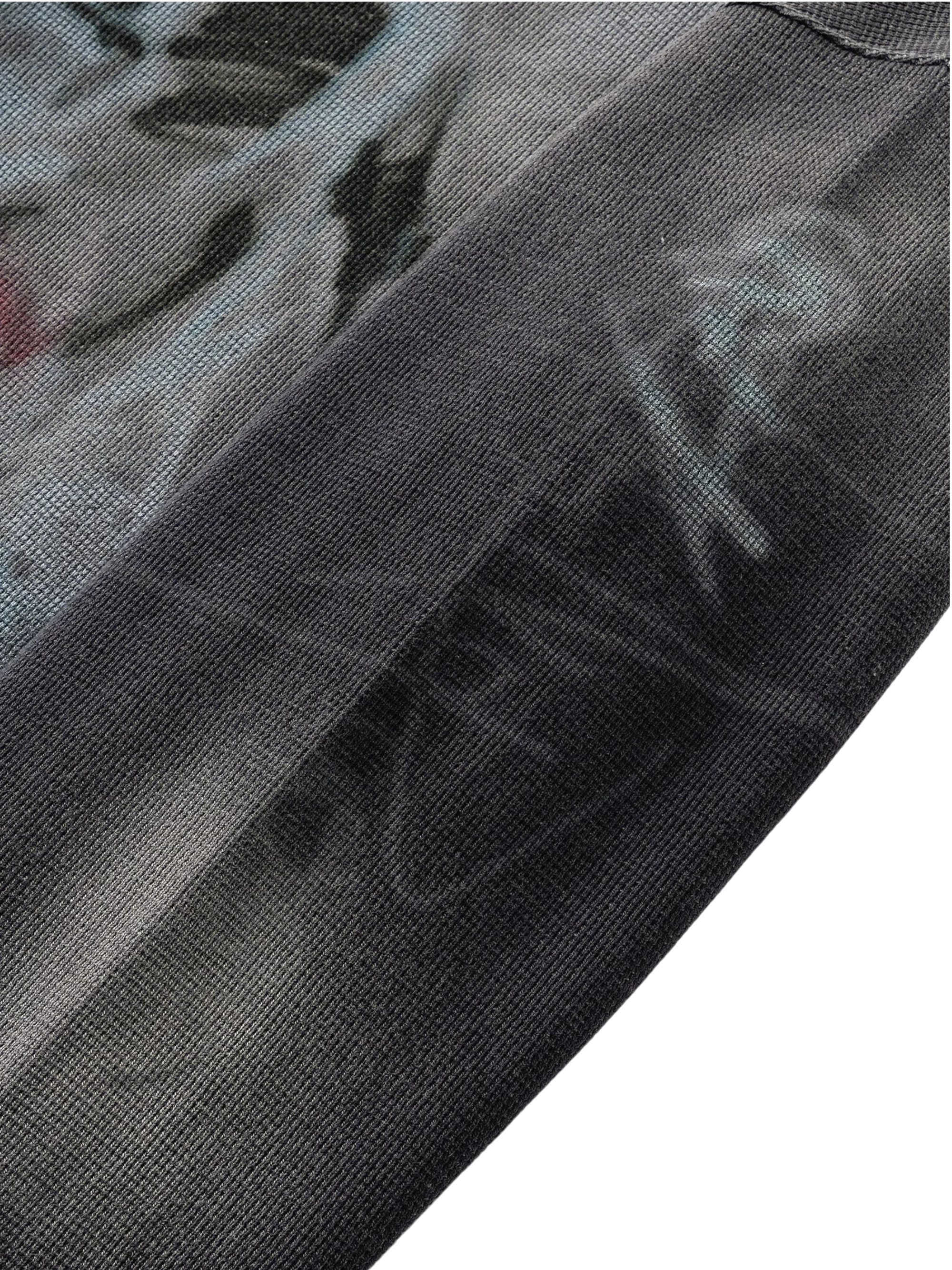 TBHNP Disciple graffiti spray long-sleeve tee, dark grey — men's streetwear graphic tee