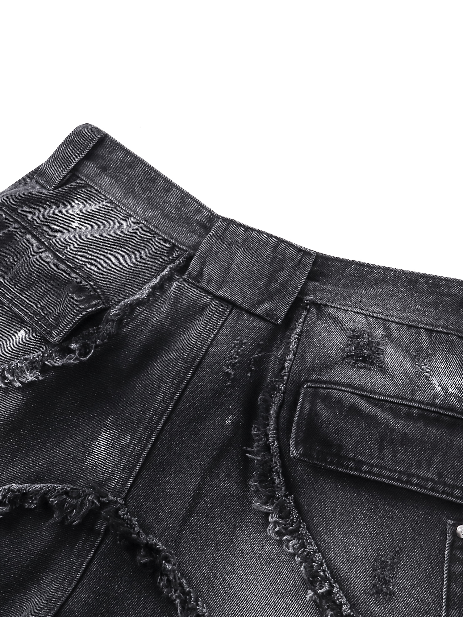LUMINOUS DAWN RIVET RIBBON BAGGY JEANS