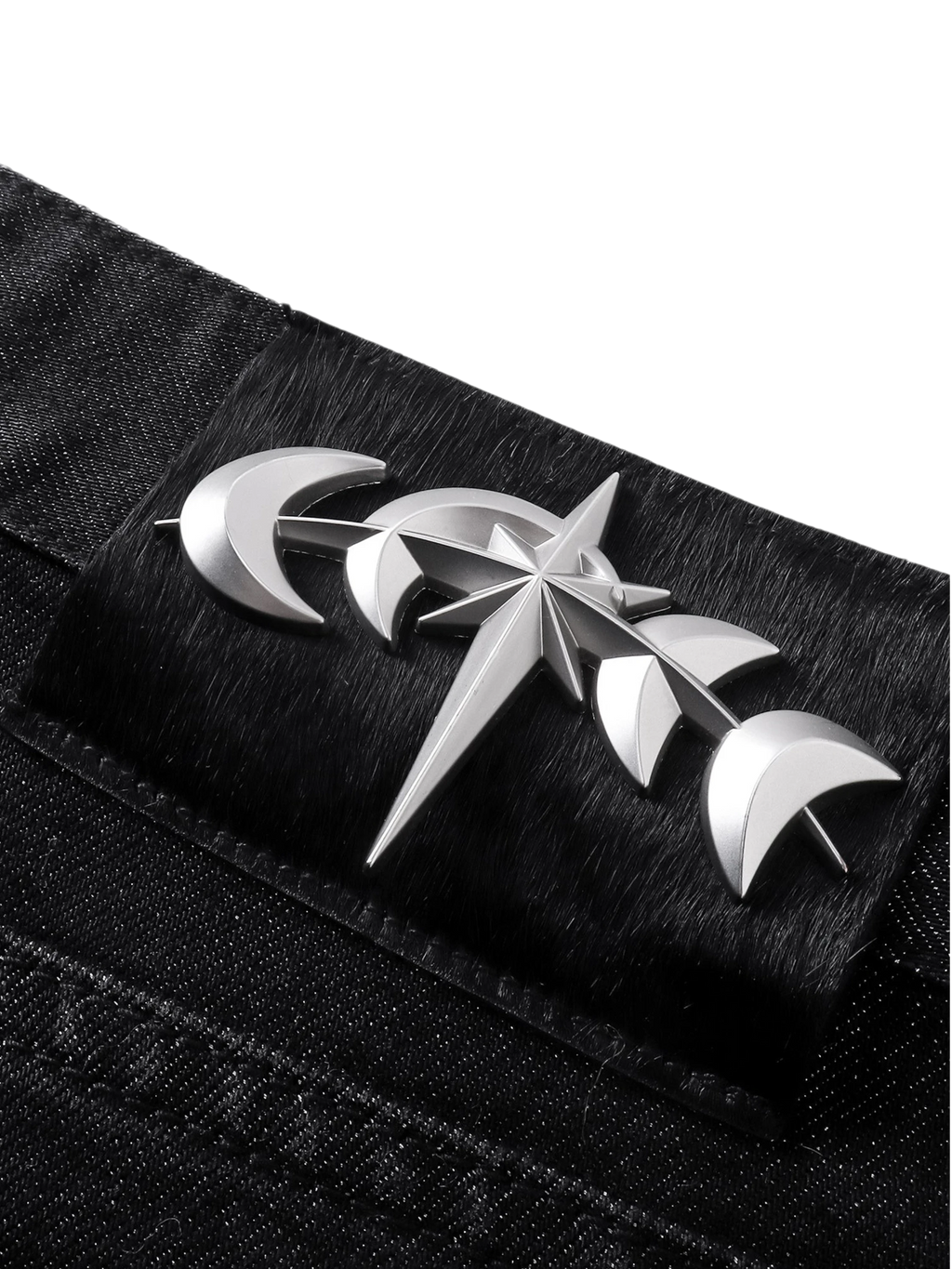 TBHNP Luminous Dawn astral logo coated flare jeans, black — men's streetwear denim