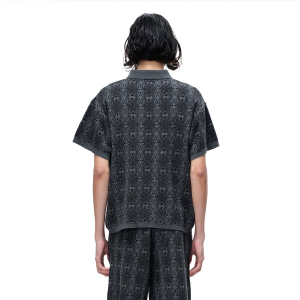 LUMINOUS DAWN BAT PATTERN POLO TEE
