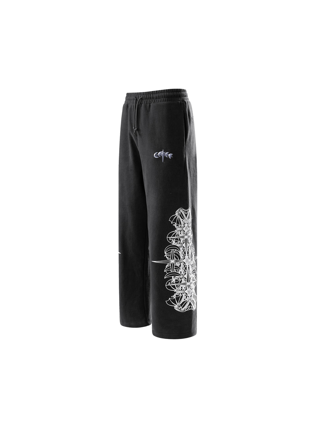LUMINOUS DAWN ASTRAL LOGO FLOCKED PANTS