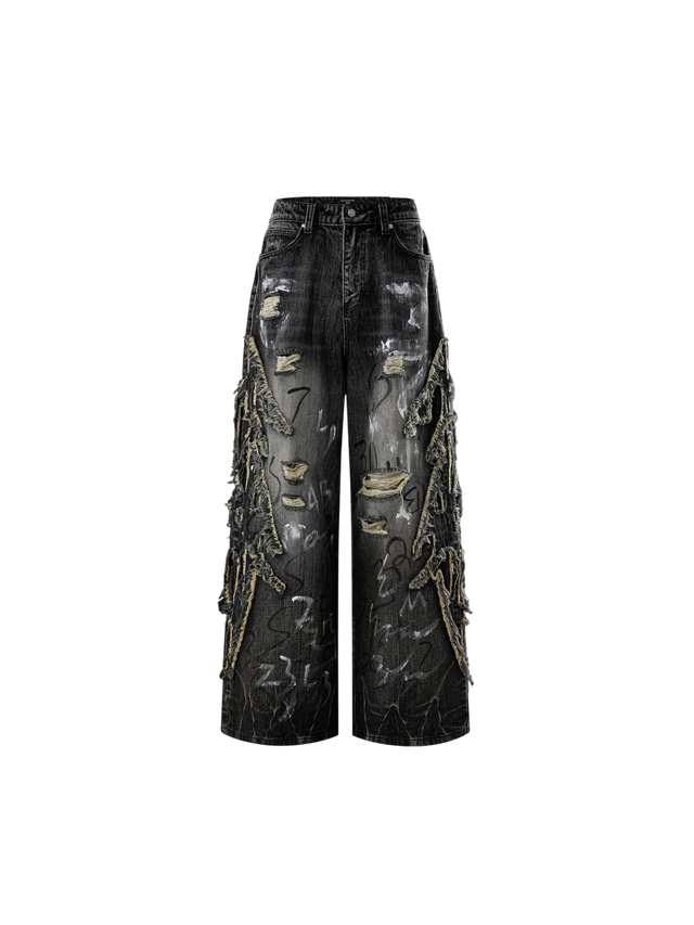GRAFFITI DISTRESSED JEANS