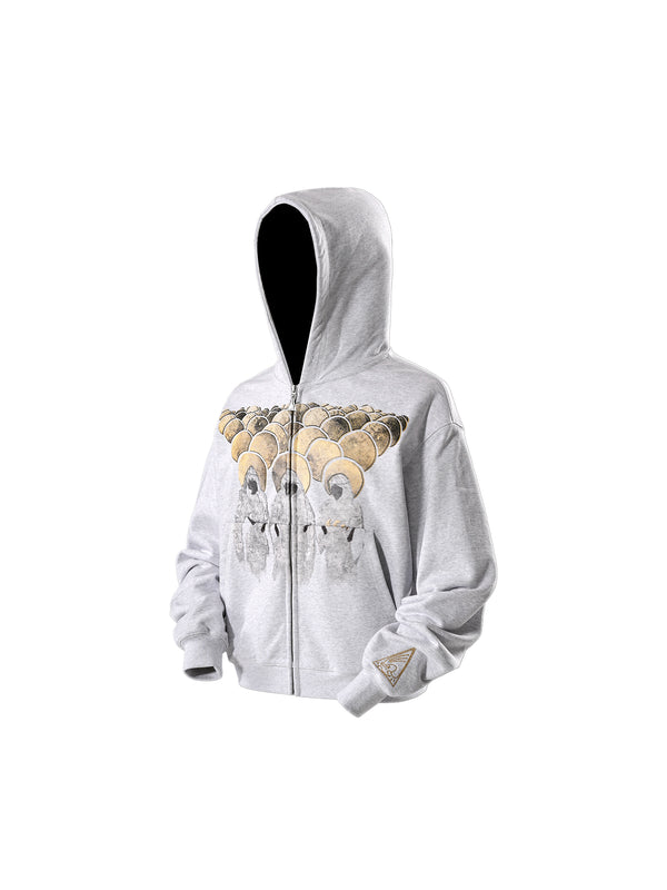 DISCIPLE GRAPHIC FLOCKED ZIP HOODIE
