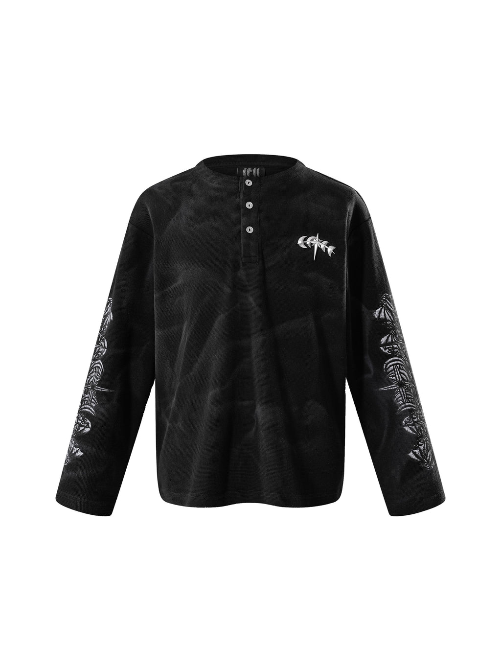 LUMINOUS DAWN WAFFLE-KNIT L-S TEE