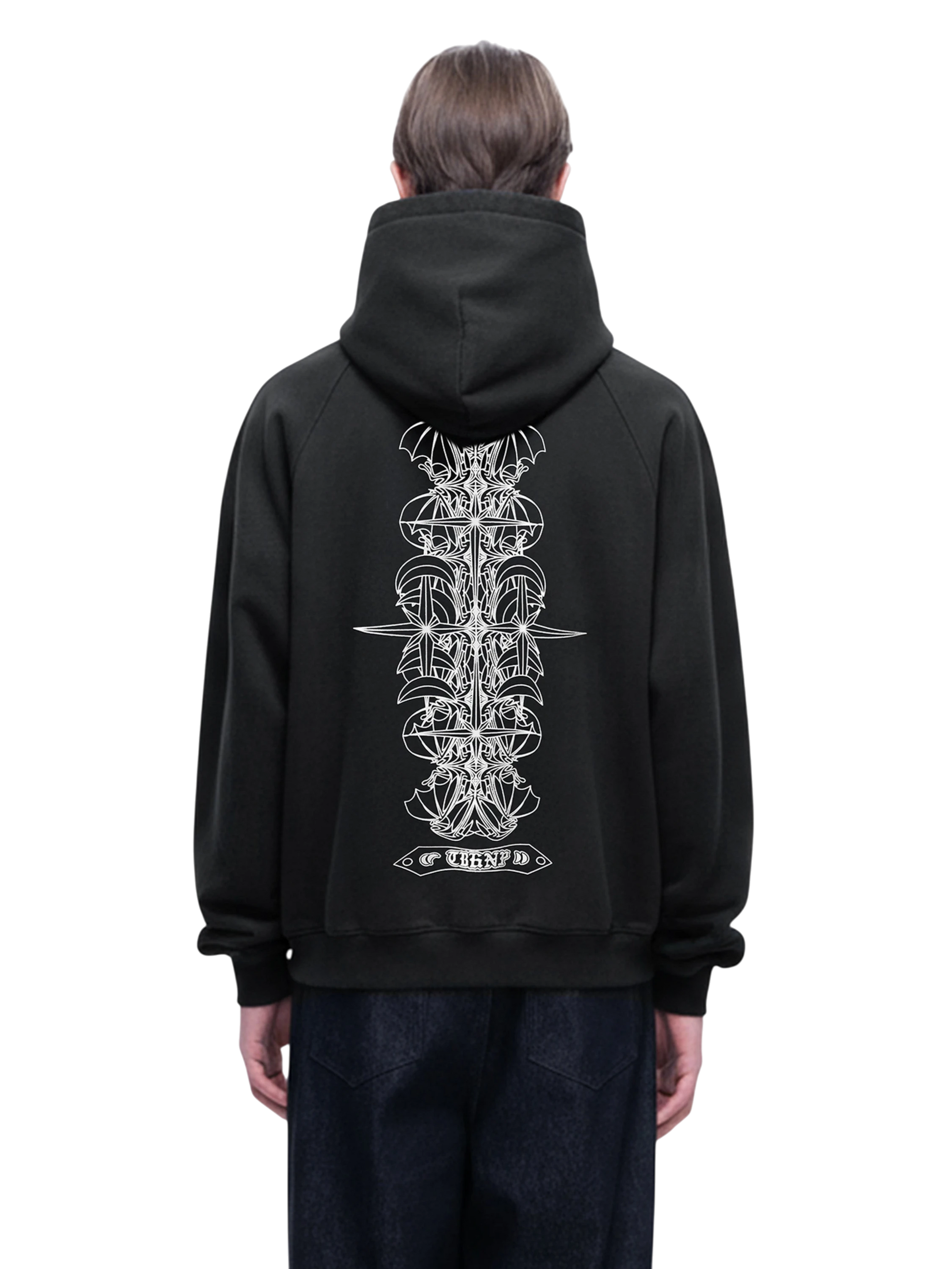 TBHNP Luminous Dawn flocked logo pullover hoodie — men's streetwear hoodie
