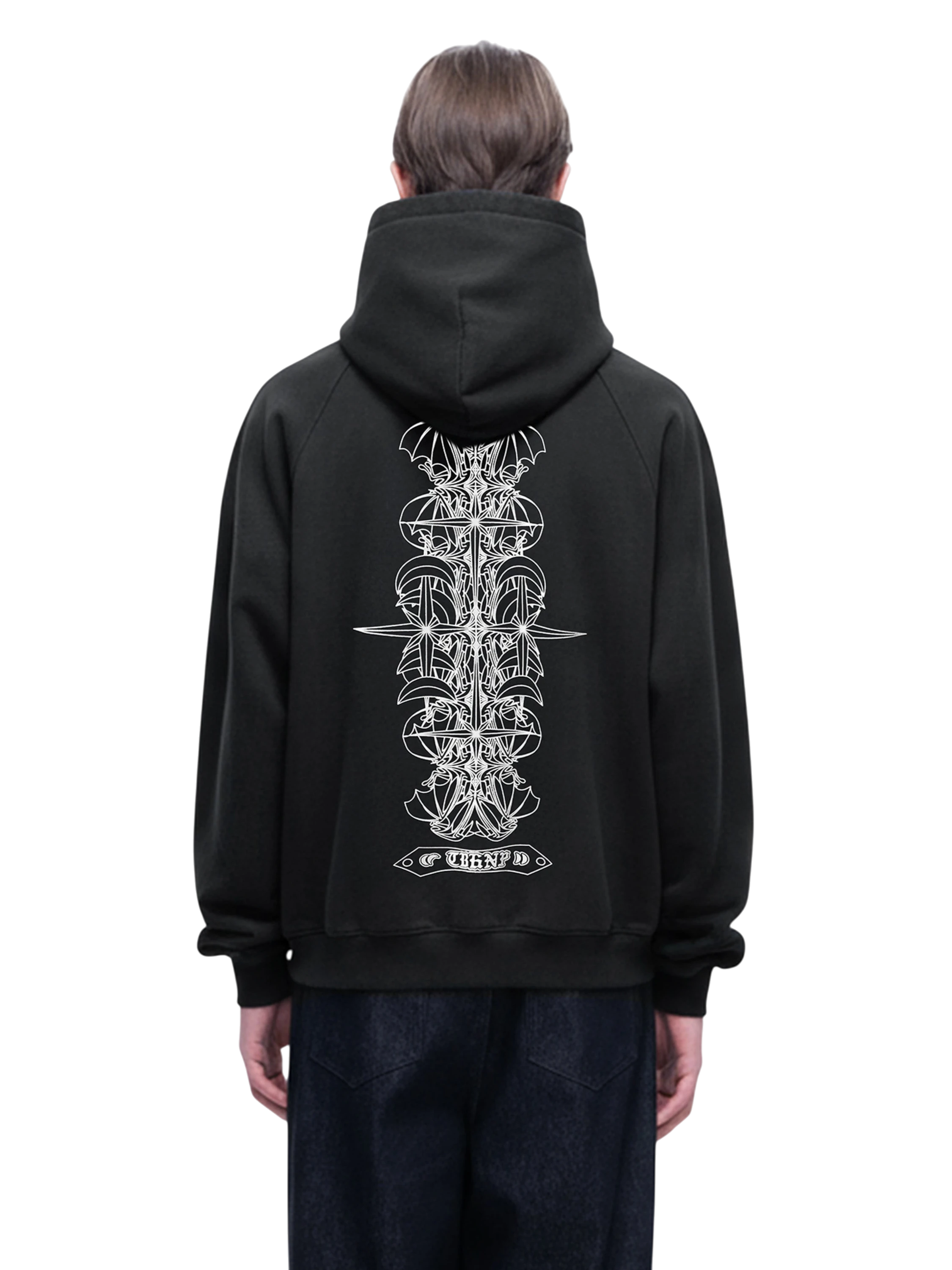 TBHNP Luminous Dawn flocked logo pullover hoodie — men's streetwear hoodie