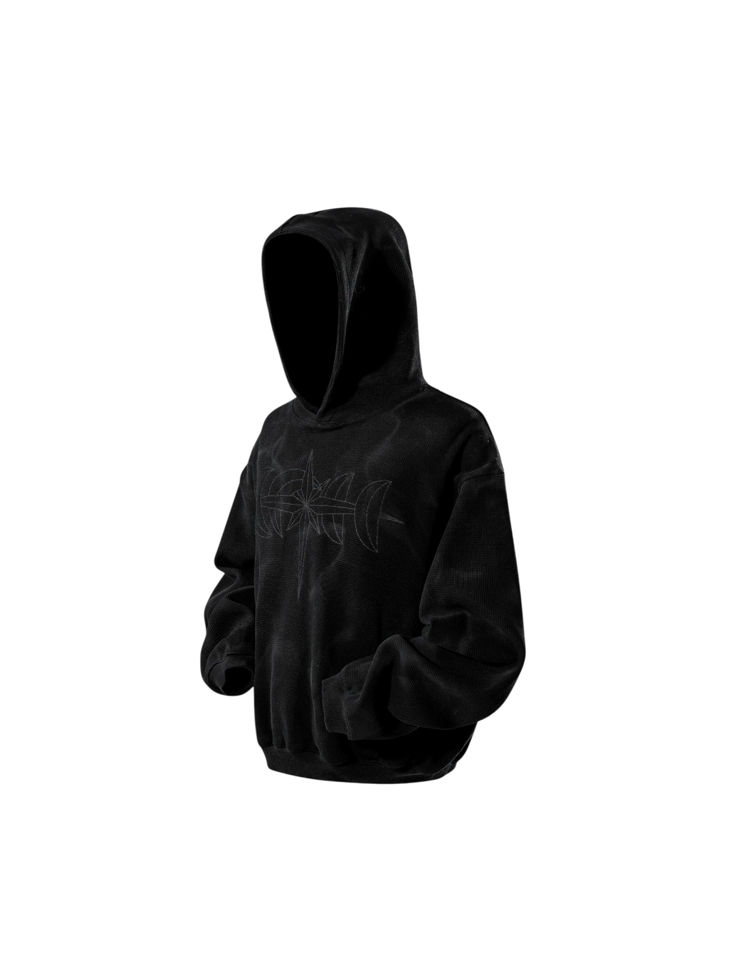 LUMINOUS DAWN EMBROIDERED LOGO TEXTURED HOODIE