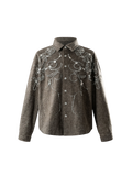 LUMINOUS DAWN RHINESTONE EMBELLISHED CROPPED SHIRT