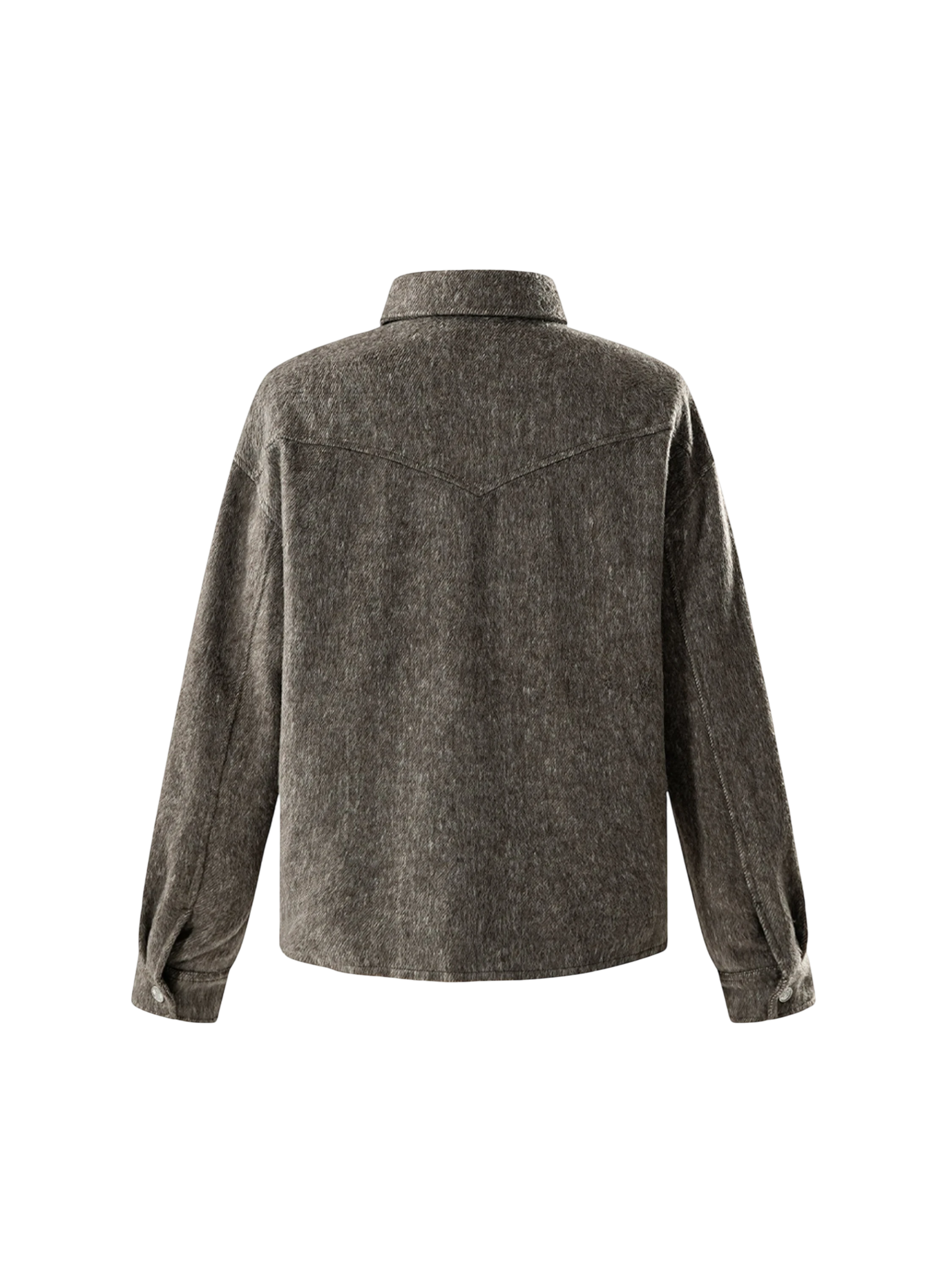 TBHNP Luminous Dawn rhinestone embellished wool-blend shirt — men's gothic streetwear shirt