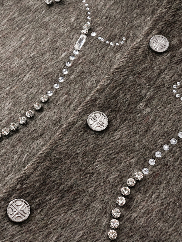 LUMINOUS DAWN RHINESTONE CROPPED SHIRT