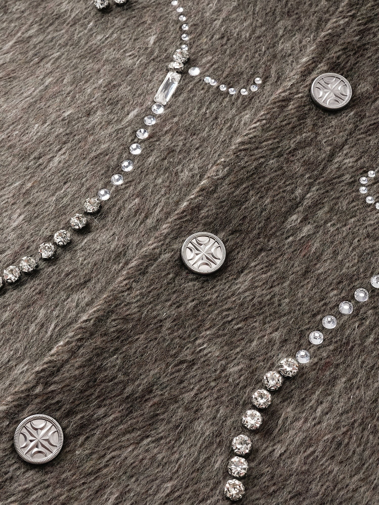 TBHNP Luminous Dawn rhinestone embellished wool-blend shirt — men's gothic streetwear shirt