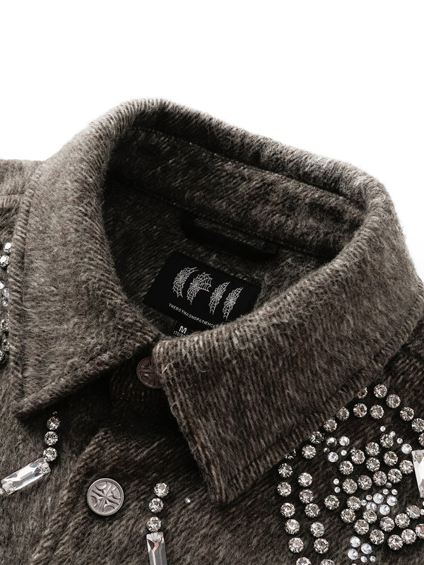 LUMINOUS DAWN RHINESTONE CROPPED SHIRT