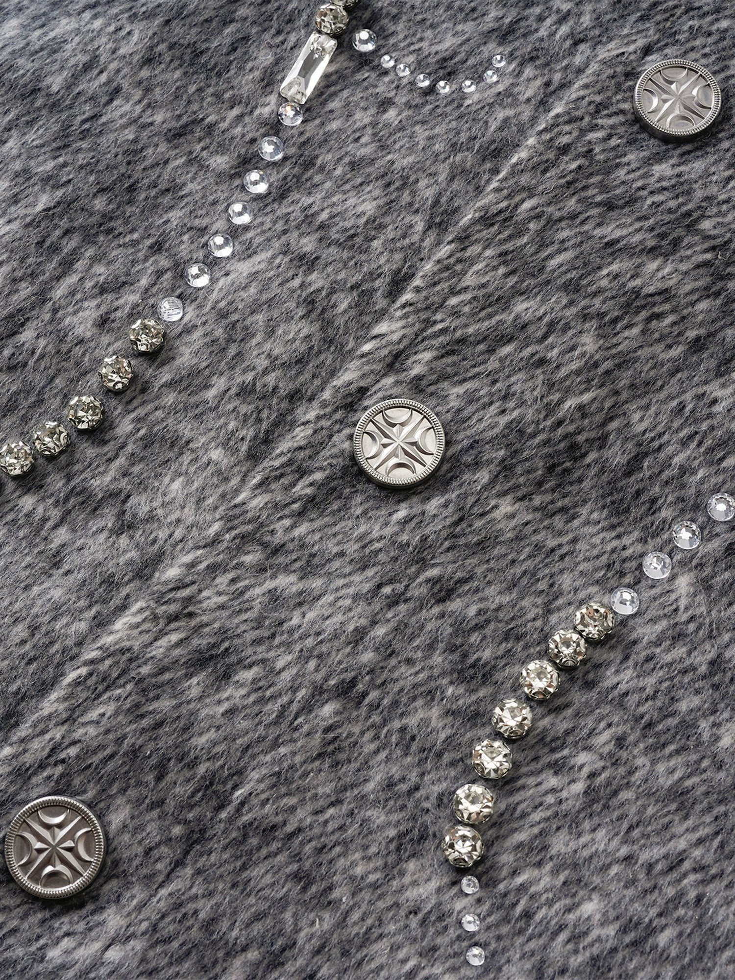 TBHNP Luminous Dawn rhinestone embellished wool-blend shirt — men's gothic streetwear shirt
