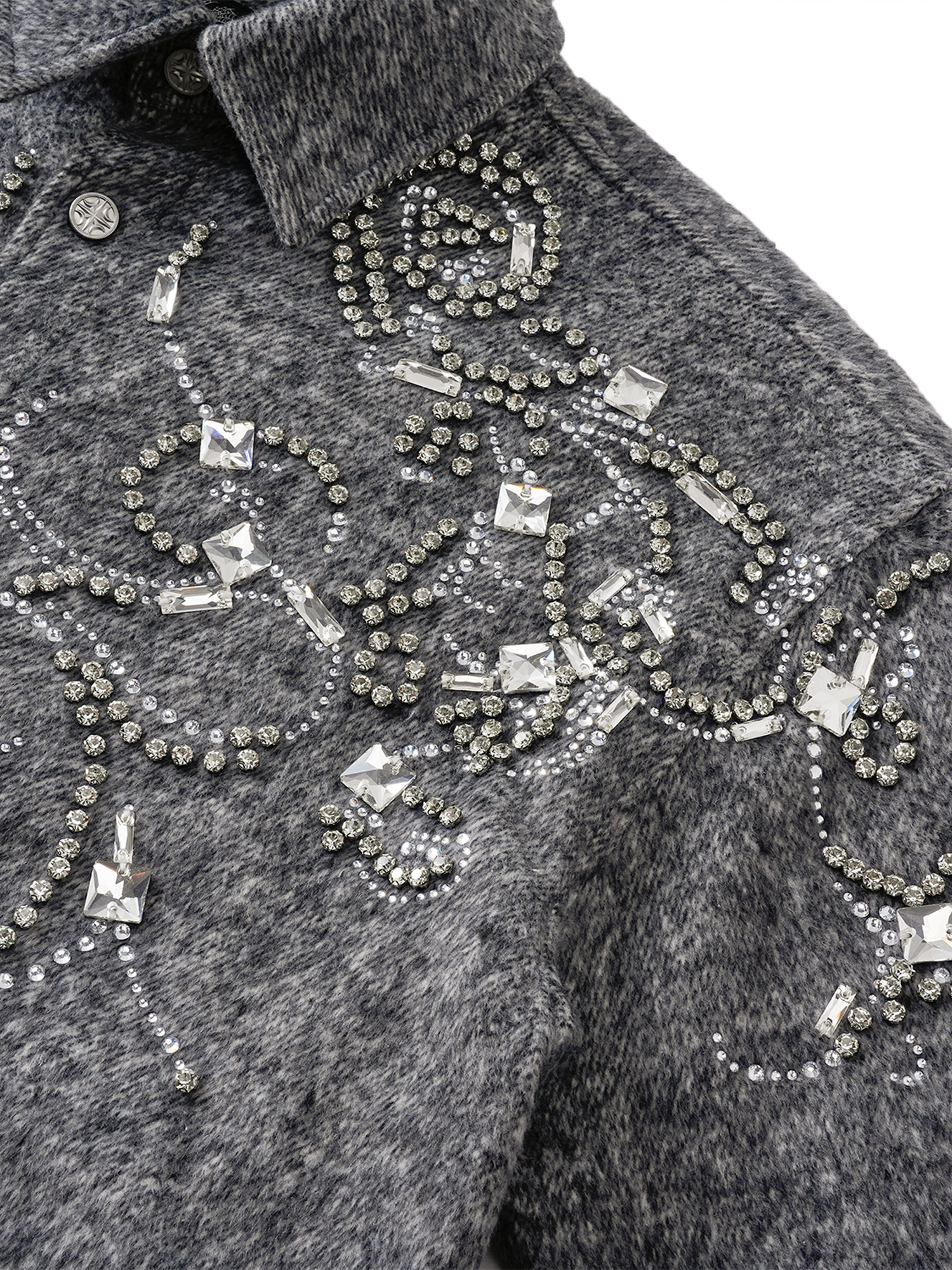 LUMINOUS DAWN RHINESTONE CROPPED SHIRT