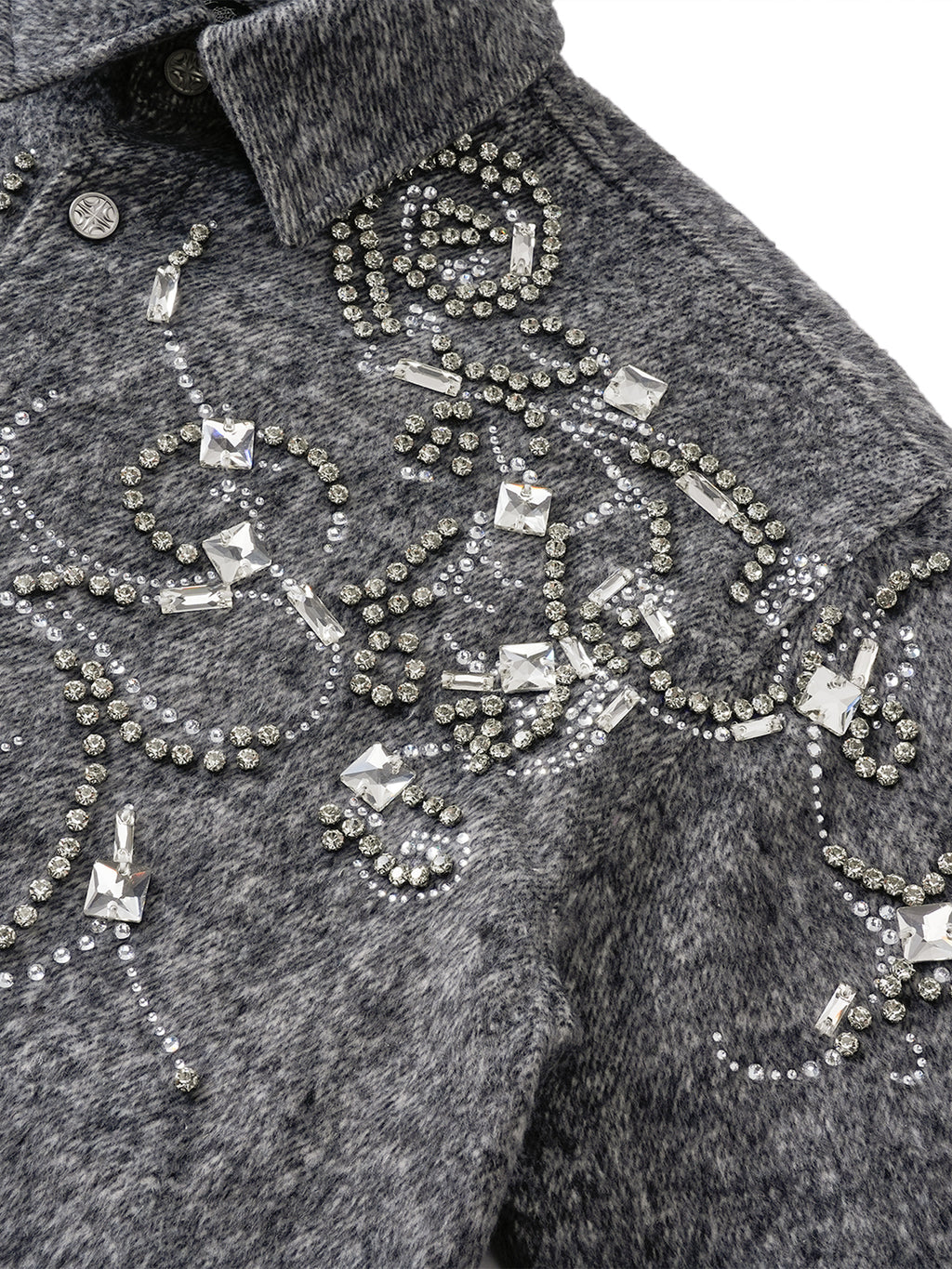 LUMINOUS DAWN RHINESTONE CROPPED SHIRT