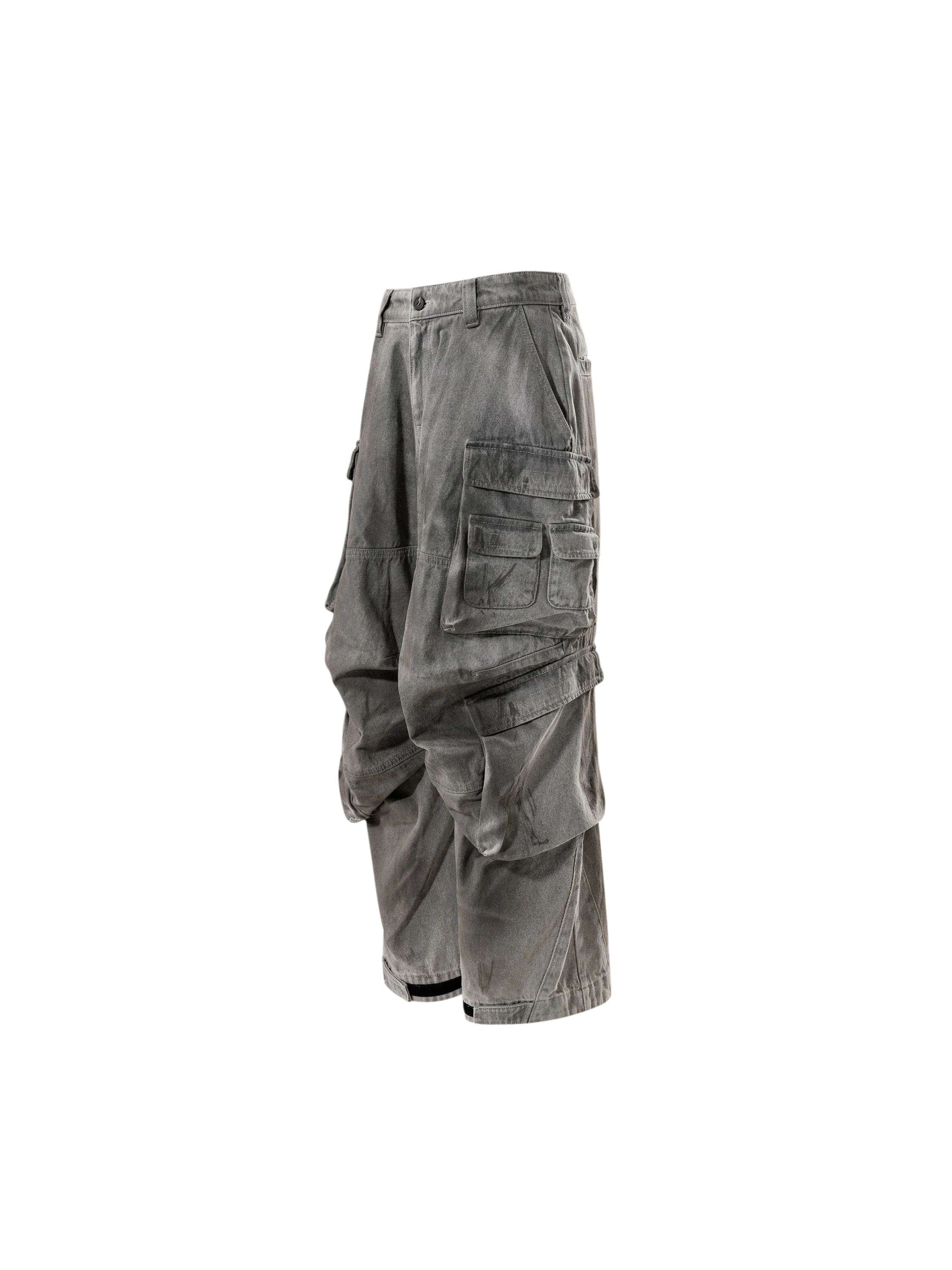TBHNP Disciple mud-dyed multi-pocket baggy cargo pants — men's streetwear cargo pants