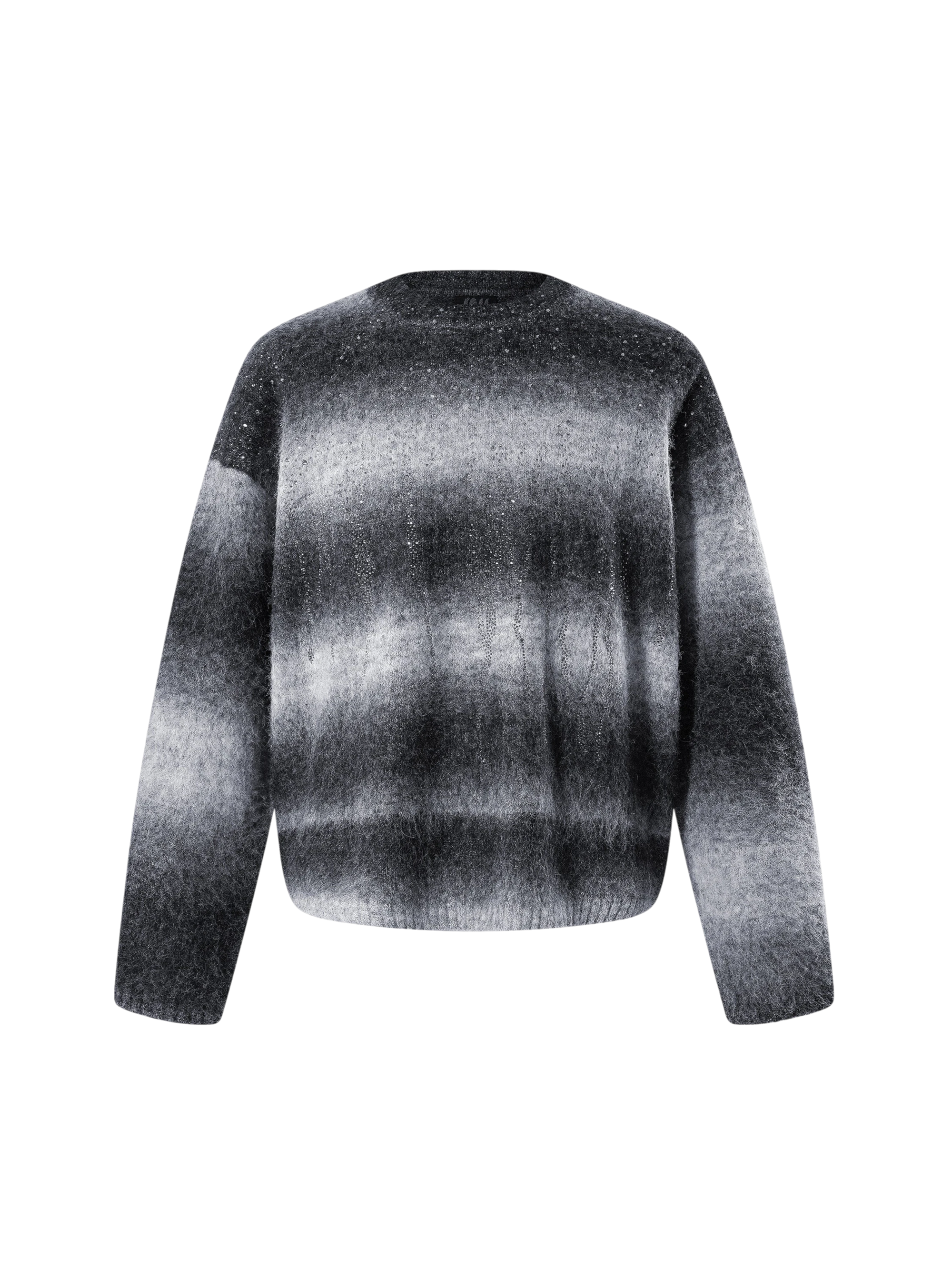 TBHNP Luminous Dawn rhinestone mohair knit sweater — men's streetwear fuzzy knit jumper