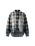 TBHNP Disciple Double Saint rhinestone plaid flannel shirt — men's gothic streetwear button-up