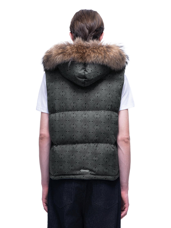 LUMINOUS DAWN BAT PATTERN DOWN VEST