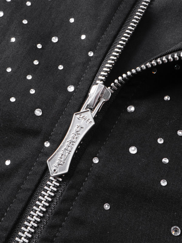 LUMINOUS DAWN PEARL RHINESTONE ZIP JACKET