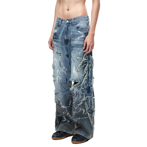 LUMINOUS DAWN GRAFFITI JEANS