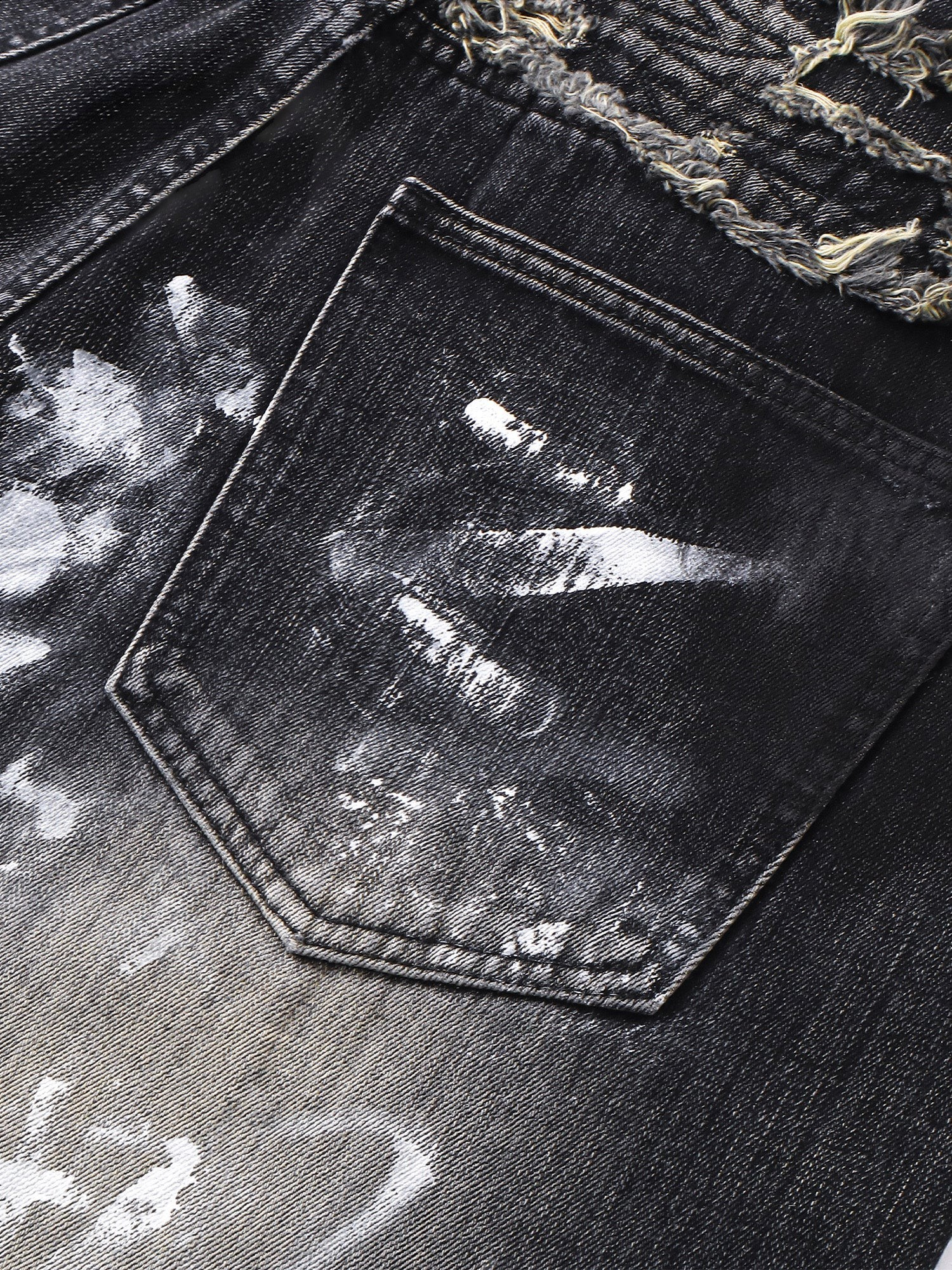 LUMINOUS DAWN GRAFFITI DISTRESSED JEANS