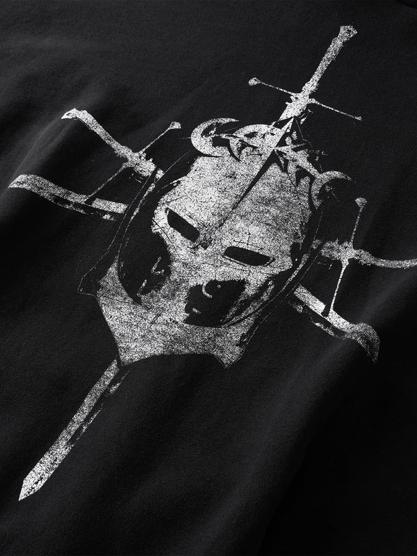 LUMINOUS DAWN KNIGHT AND SWORD PRINTED HOODIE