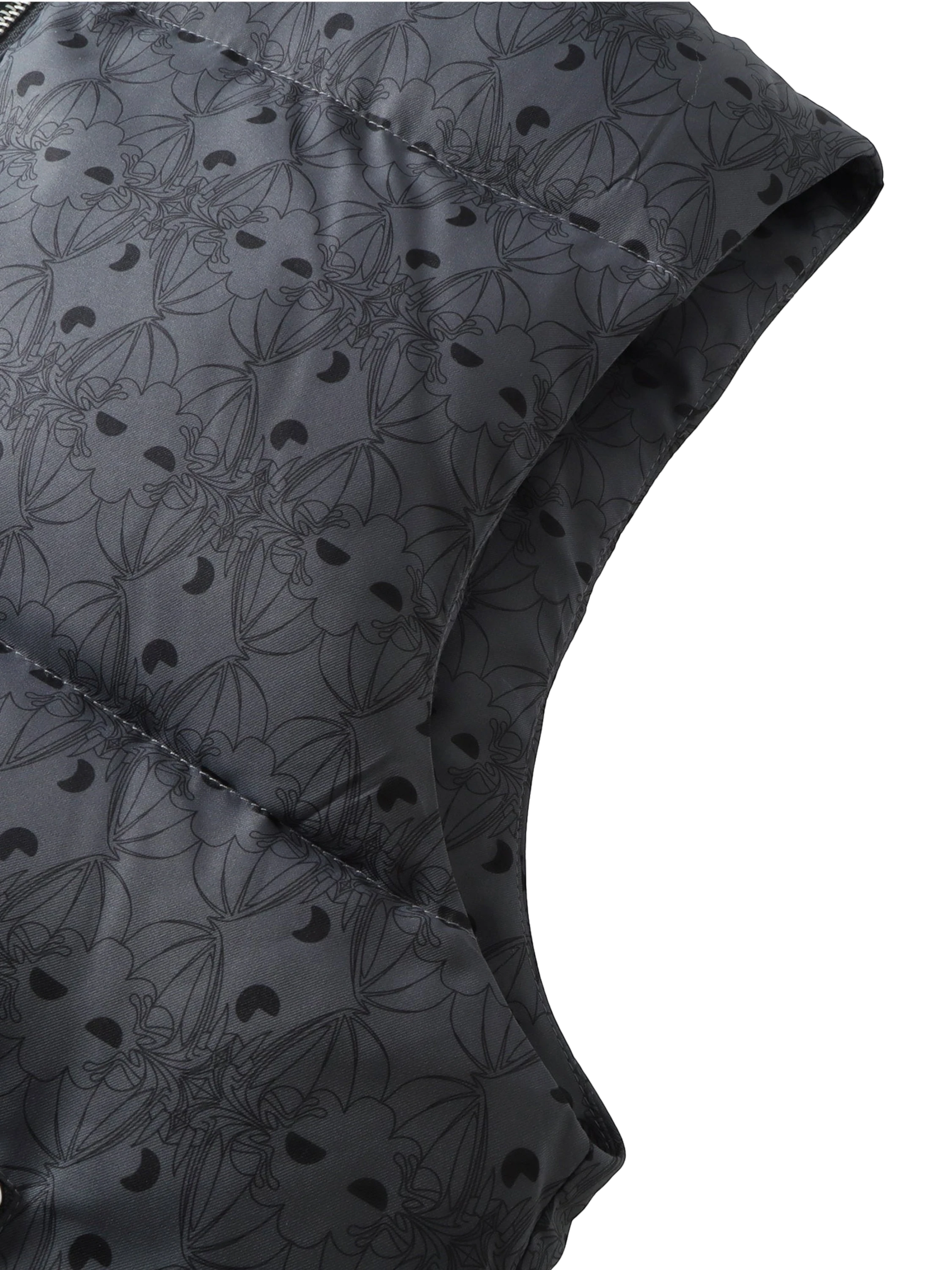 TBHNP Luminous Dawn bat pattern down puffer vest — men's streetwear gilet
