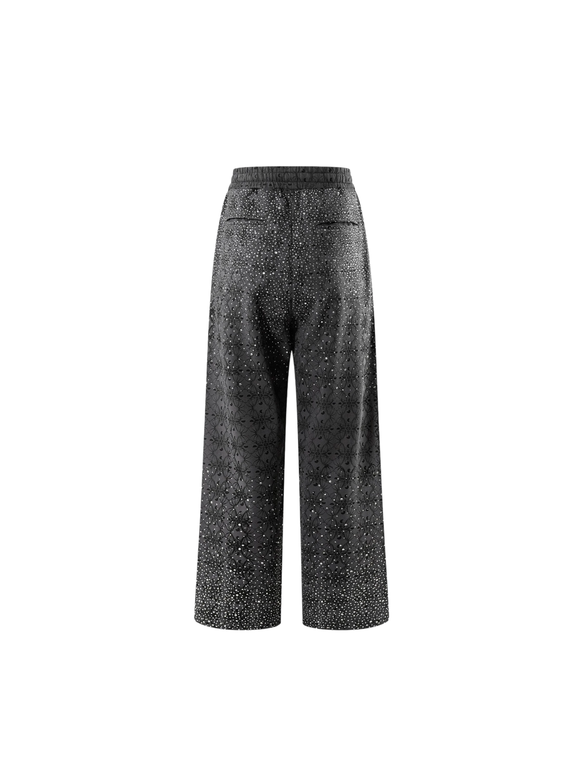 TBHNP Luminous Dawn all-over rhinestone wide-leg pants — men's streetwear pants