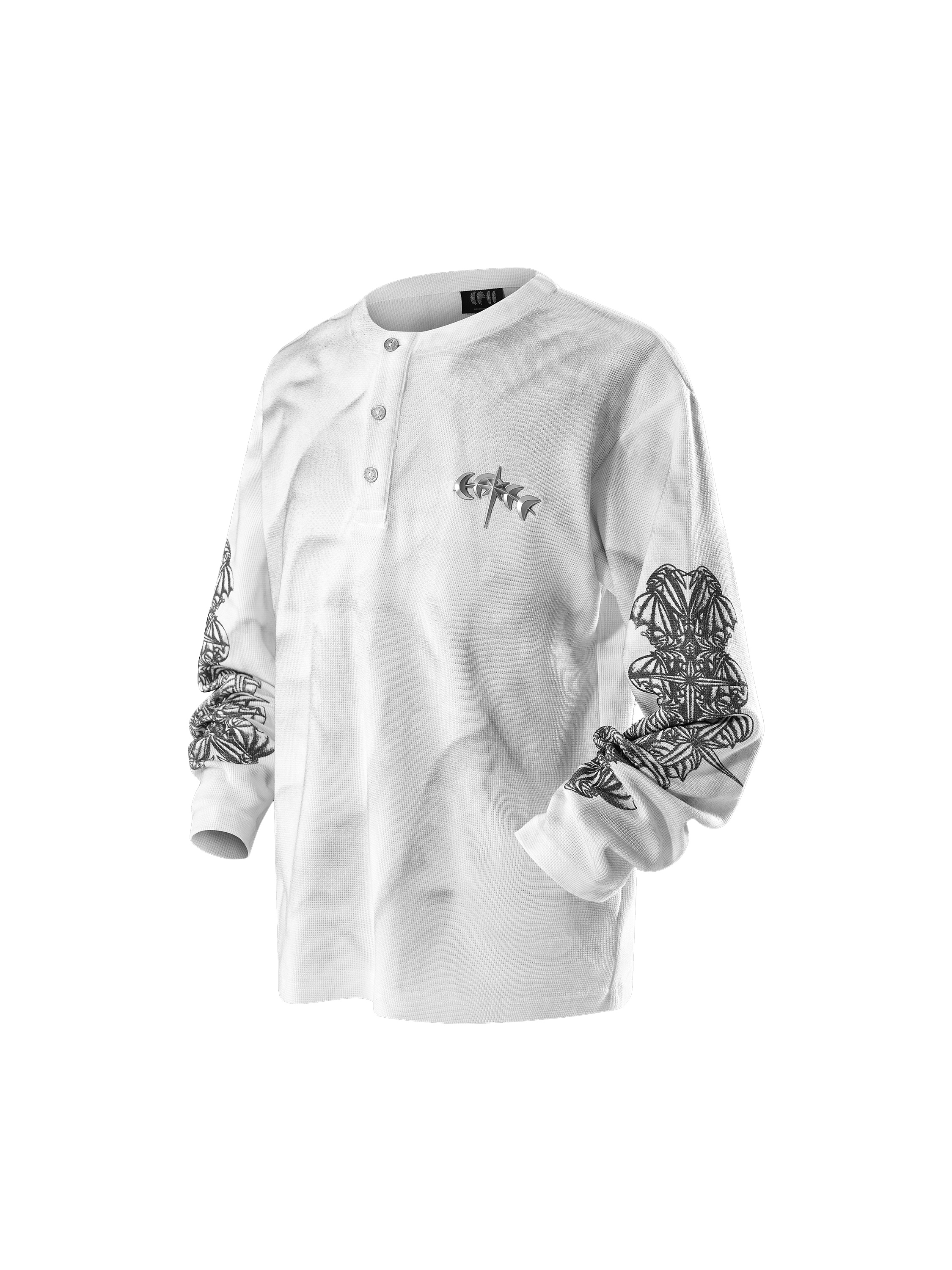 LUMINOUS DAWN WAFFLE-KNIT L-S TEE