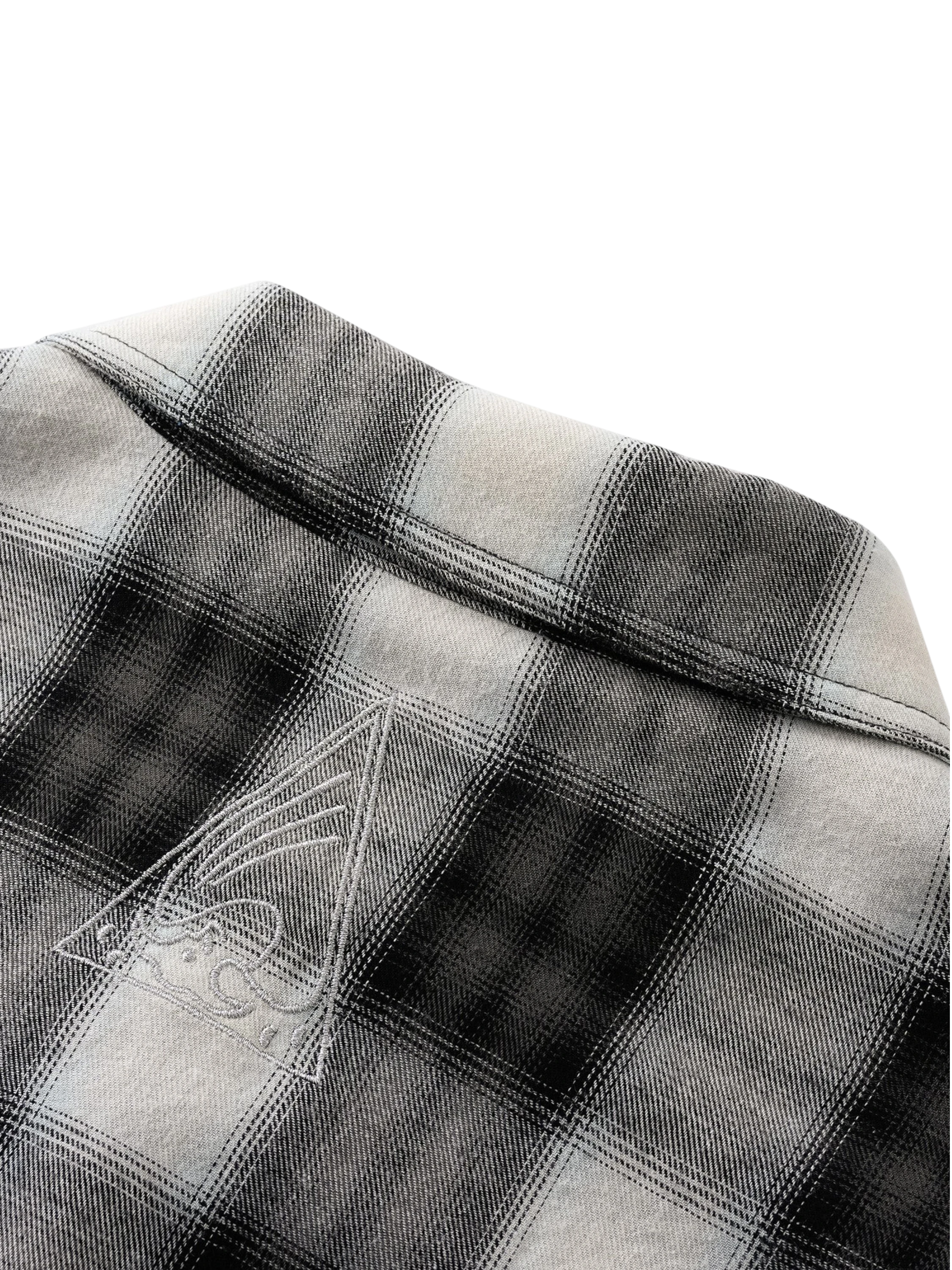 TBHNP Disciple Double Saint rhinestone plaid flannel shirt — men's gothic streetwear button-up