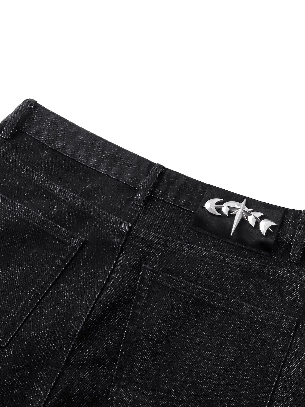 LUMINOUS DAWN ASTRAL METAL LOGO SILKY FLARE JEANS