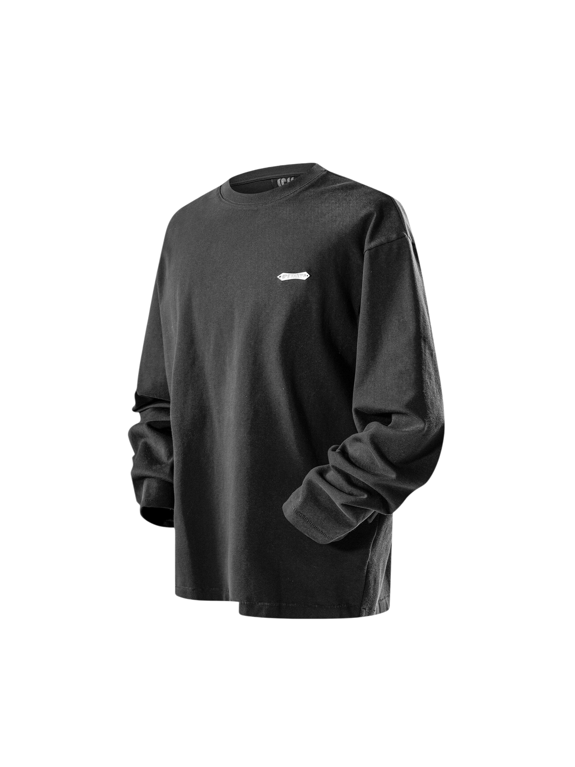 TBHNP Luminous Dawn flocked logo long-sleeve tee — men's streetwear graphic tee