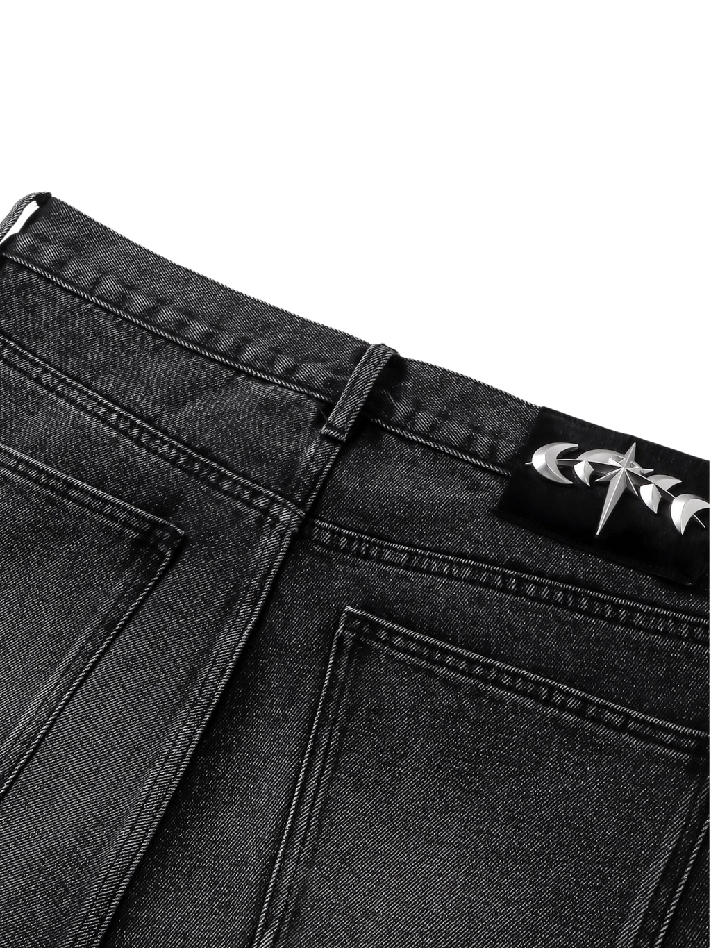 TBHNP Luminous Dawn rhinestone vine cropped wide-leg jeans — men's streetwear denim