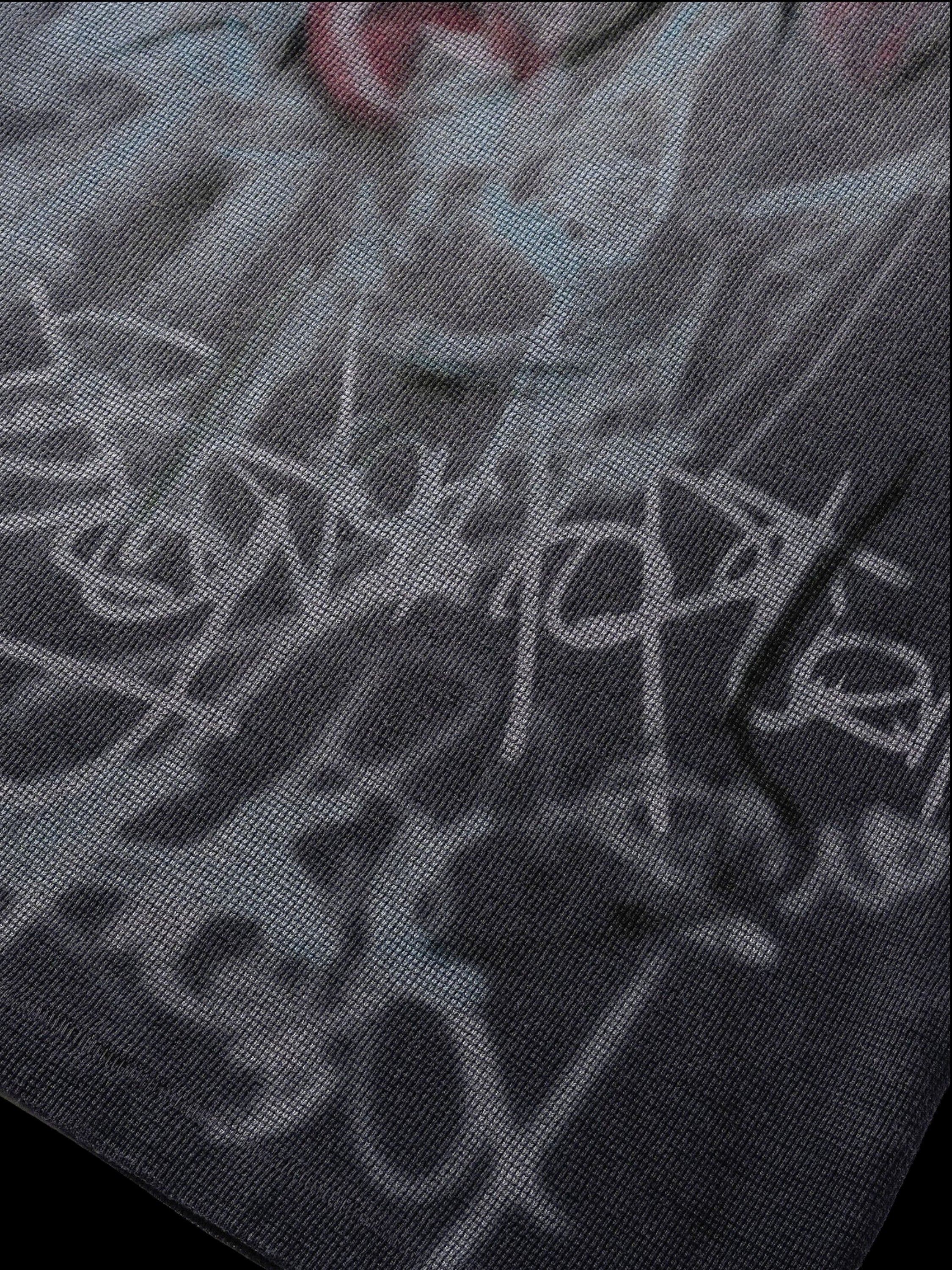 TBHNP Disciple graffiti spray long-sleeve tee, dark grey — men's streetwear graphic tee