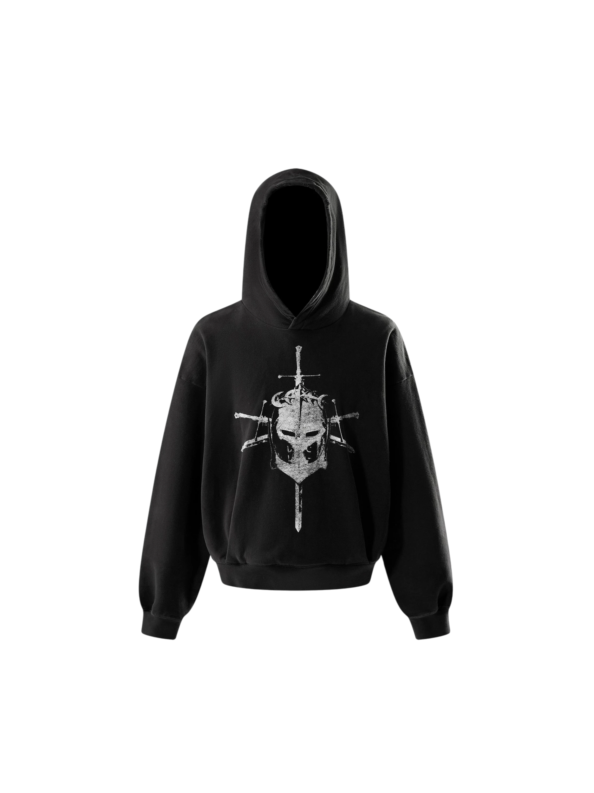TBHNP Luminous Dawn knight and sword colour-block hoodie — men's streetwear hoodie