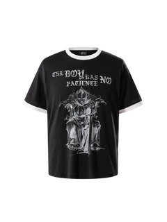 TBHNP Luminous Dawn sketch knight rhinestone ringer tee — men's streetwear graphic tee