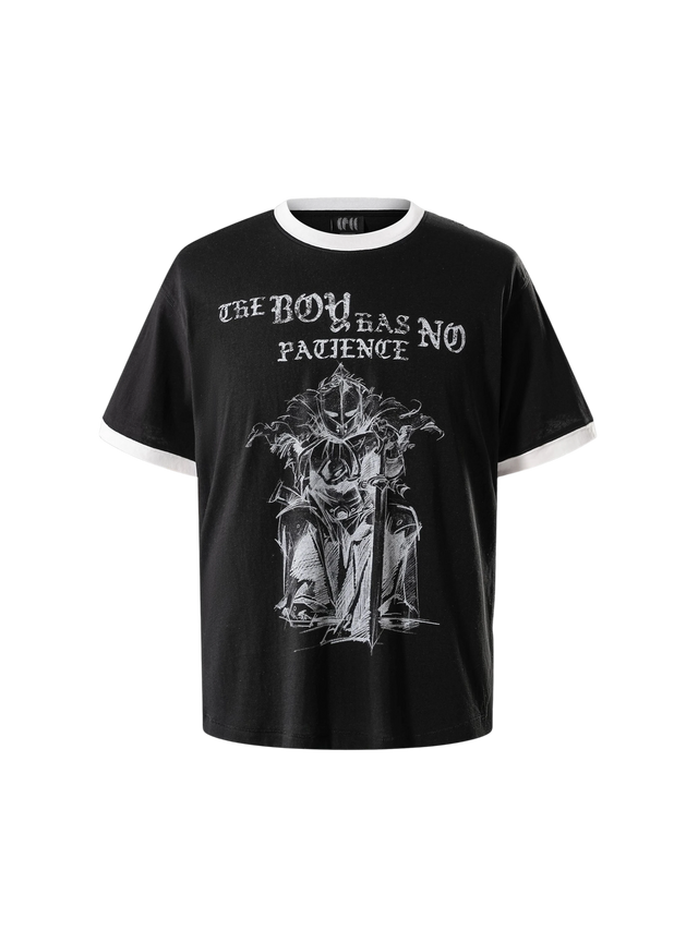 SKETCH KNIGHT RHINESTONE RINGER TEE