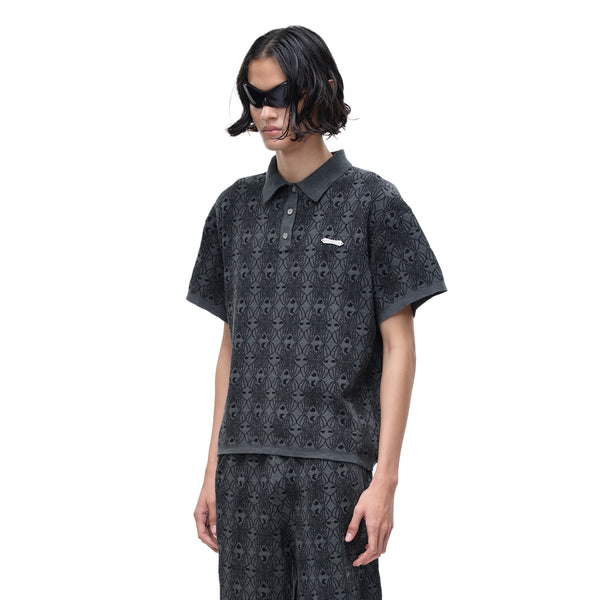 LUMINOUS DAWN BAT PATTERN POLO TEE