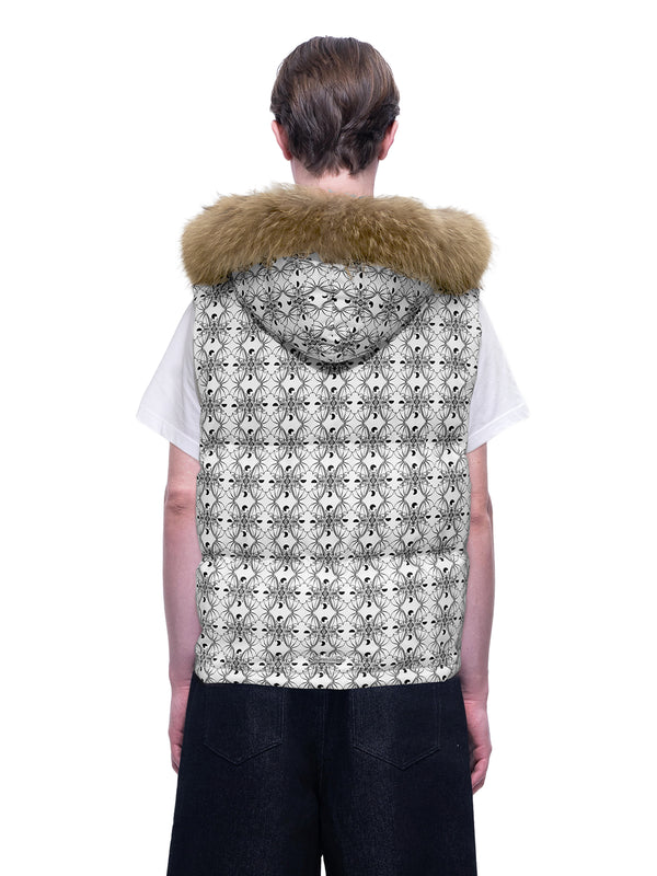 LUMINOUS DAWN BAT PATTERN DOWN VEST