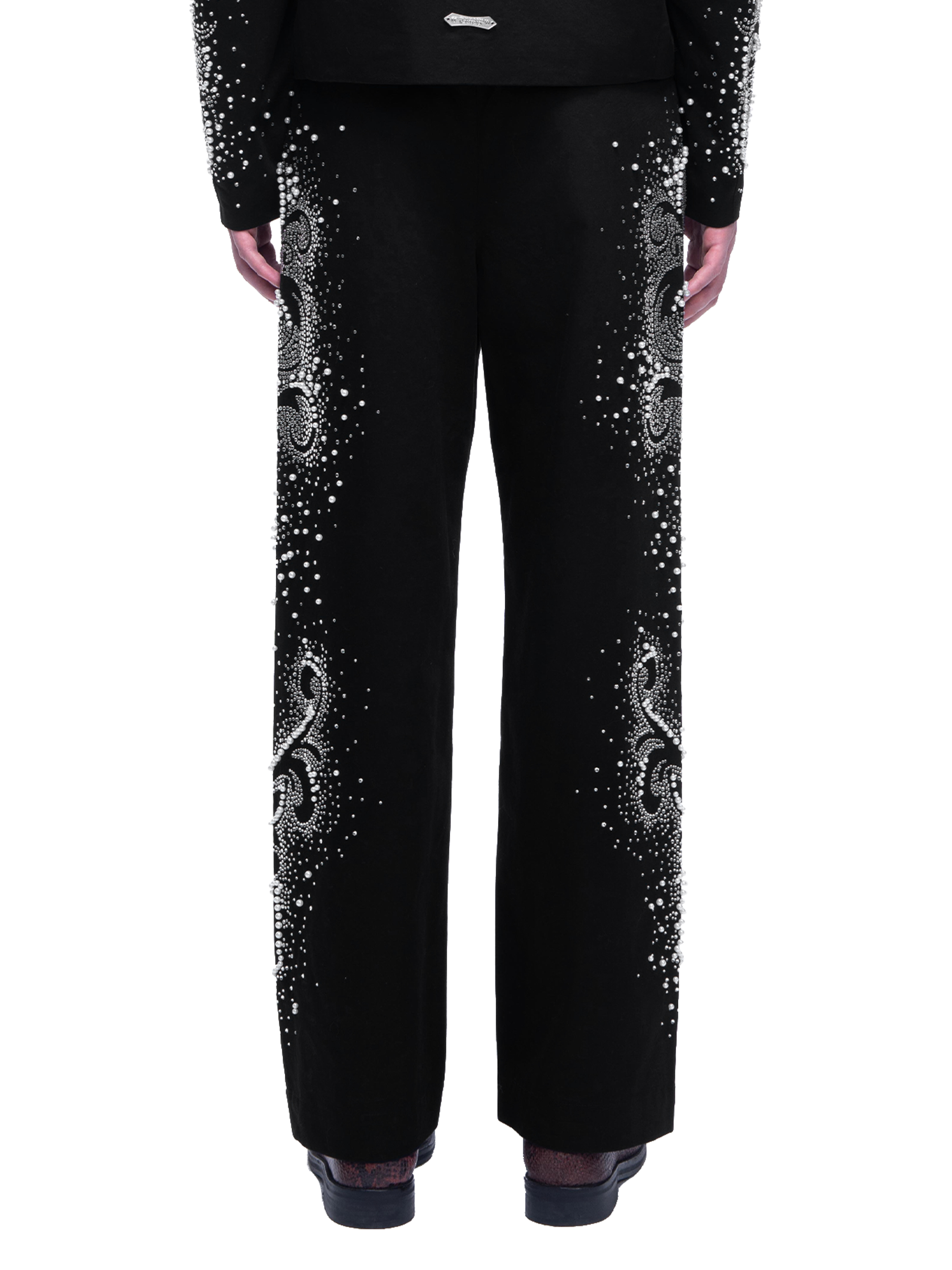 LUMINOUS DAWN PEARL RHINESTONE DRESS PANTS