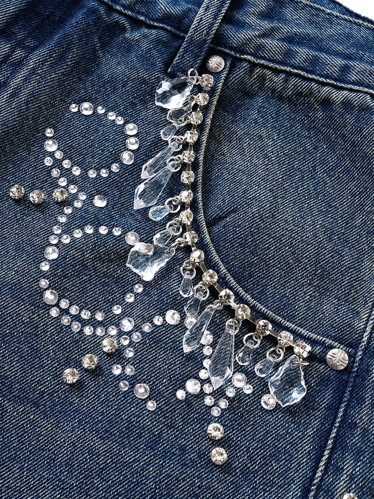 LUMINOUS DAWN RHINESTONE PAISLEY WIDE-LEG JEANS