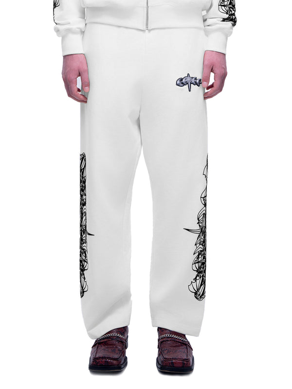 LUMINOUS DAWN ASTRAL LOGO FLOCKED PANTS